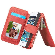 2033893 CASEME Apple iPhone 5 / 5s / SE Retro Portemonnee Hoesje - Red  2033893