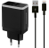 37543 Mobiparts Wall Charger Dual USB 2.4A + Lightning Cable Black  37543